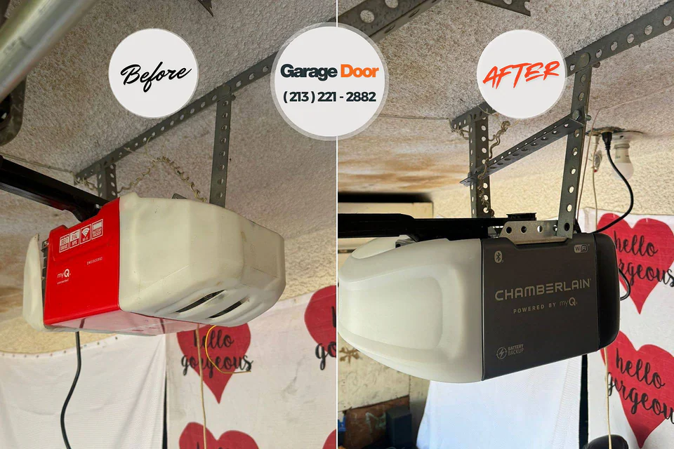 Before and after: garage door repair Kingston, WA